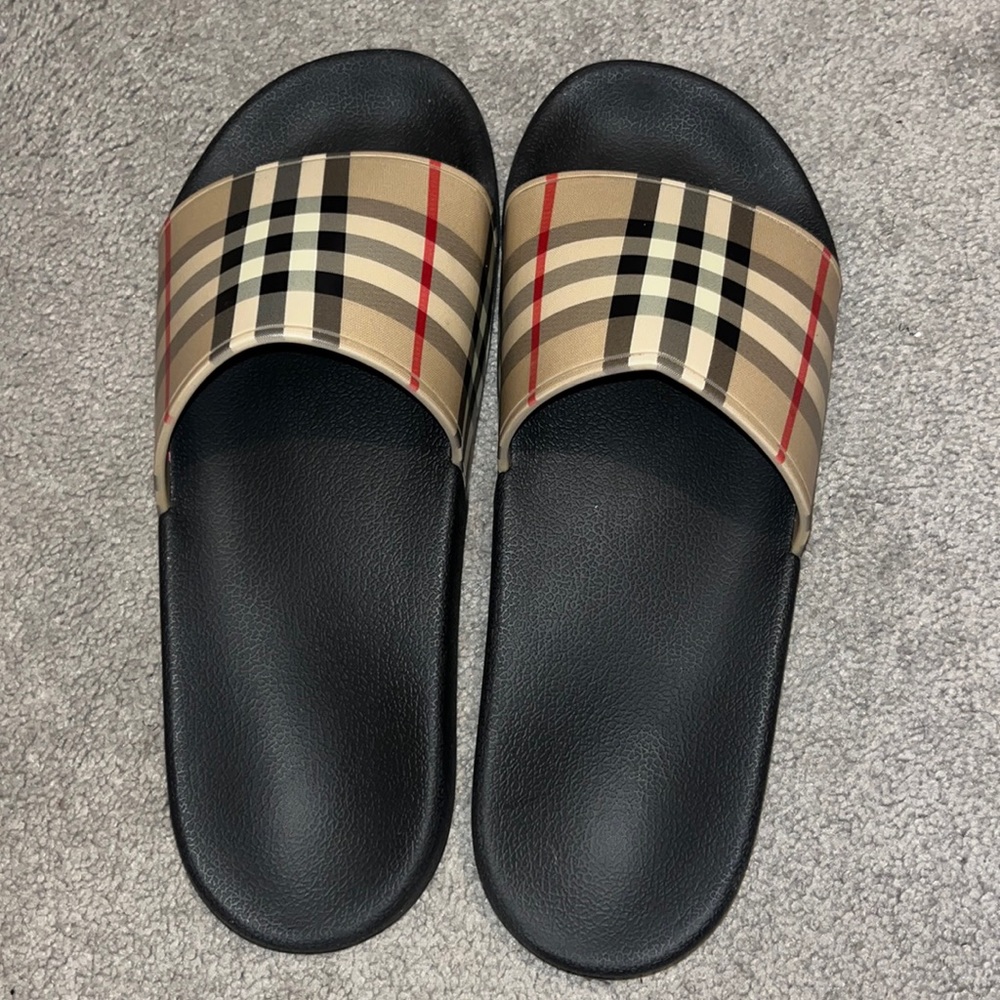 Brand new Burberry slides.